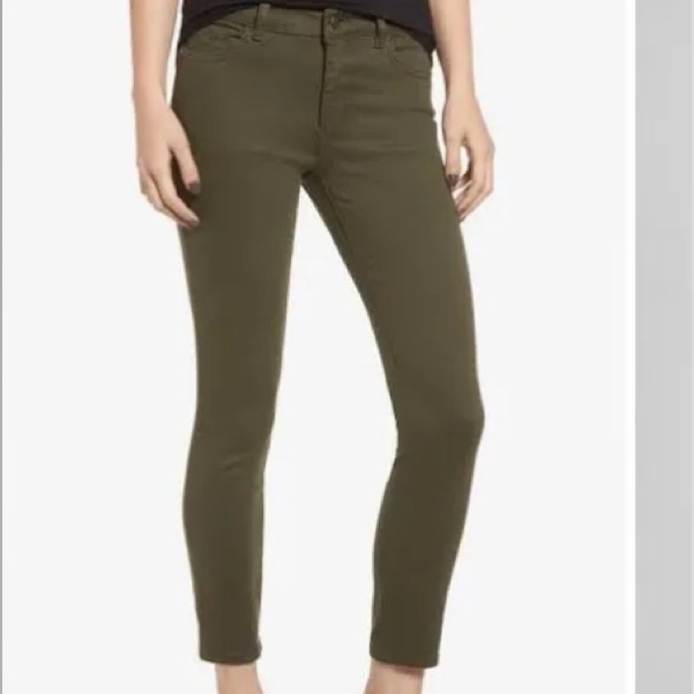 Anthropologie DL1961 Margaux Instasculpt Ankle Skinny Jeans Olive Green Mid 27